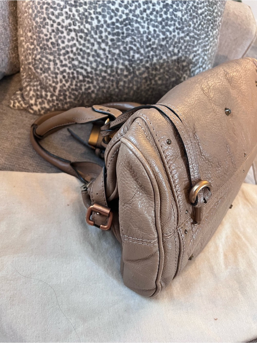 Chloe Paddington Soft Taupe Leather Handbag with Gold Accents - Picture 11 of 11